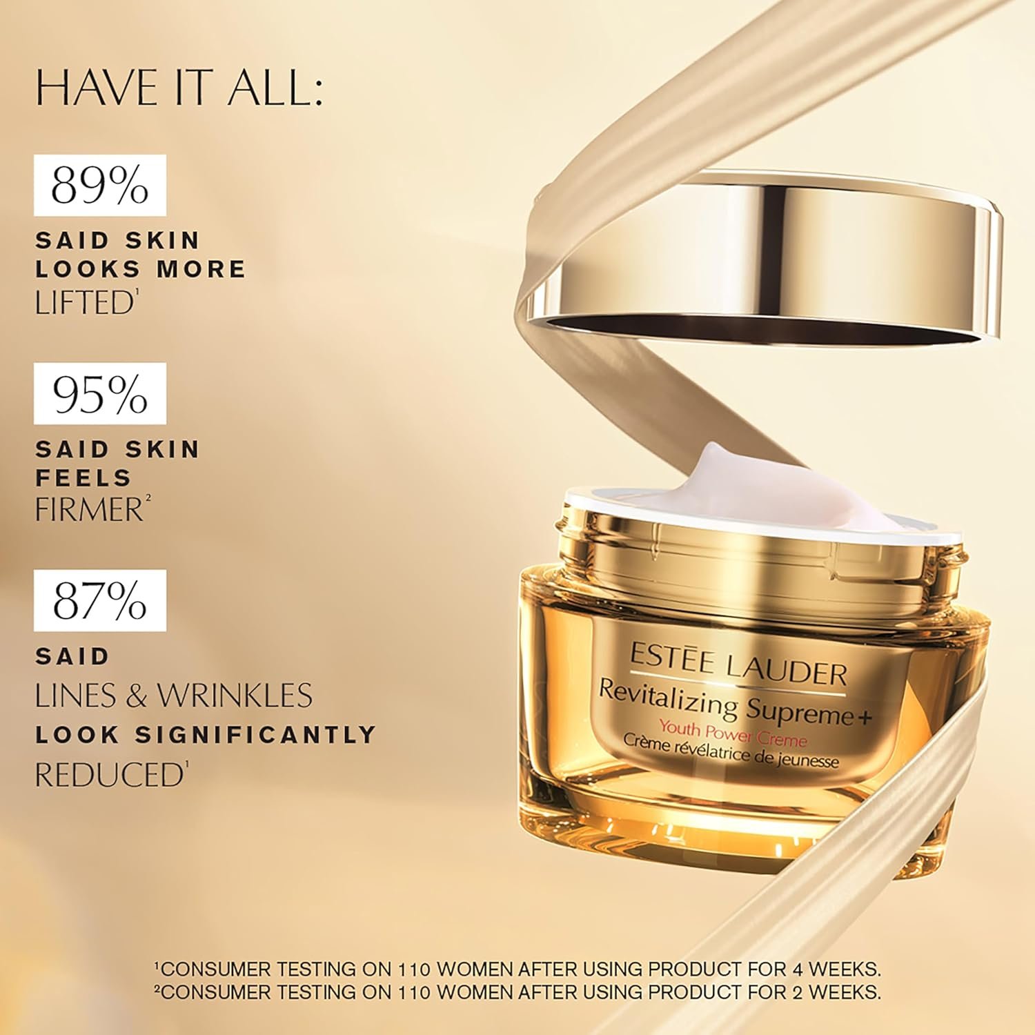 Estée Lauder Revitalizing Supreme+ Youth Power Cream | Face Moisturizer with Hyaluronic Acid & Peptides | Anti-Aging - Image 2
