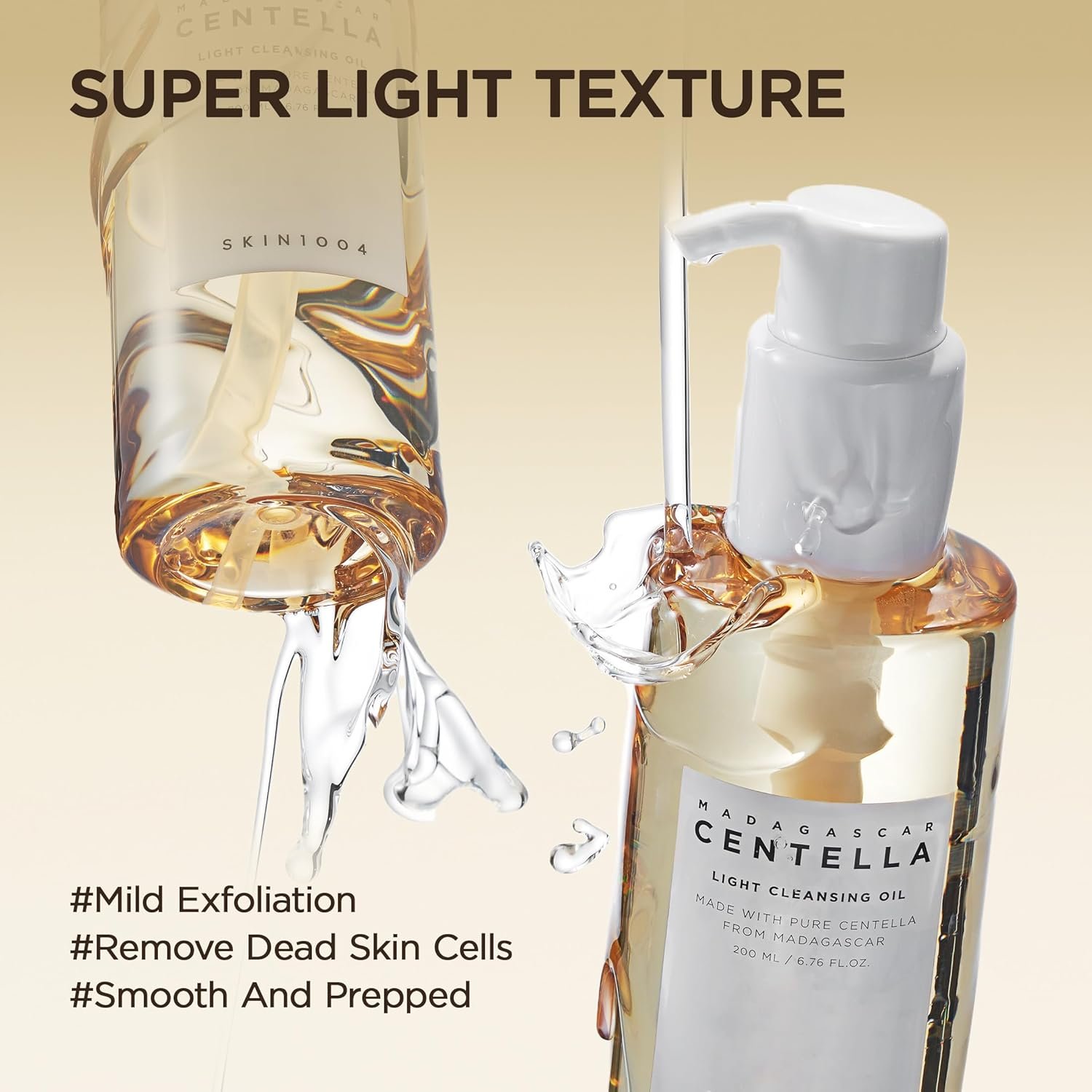 SKIN1004 Madagascar Centella Light Cleansing Oil 6.76 fl.oz, 200ml | Gentle Oil Cleanser for Face, Korean Facial Cleanser, Double Cleansing - Image 4