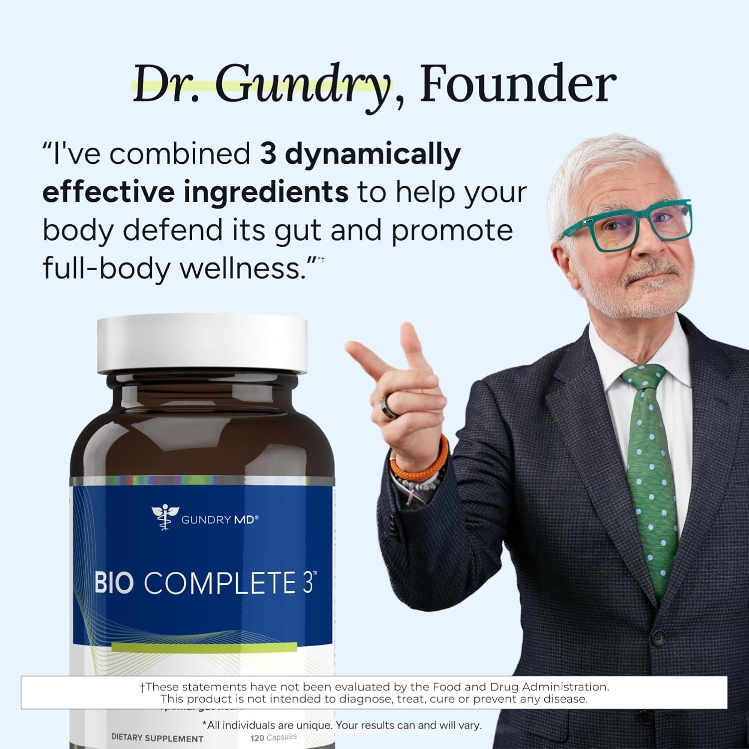Gundry MD® Bio Complete 3, 3-in-1 Probiotics for Gut Health, Probiotic Supplements for Digestion, Supplement Supporting Bloating, Gas, Food Cravings, Energy Levels, Skin, and Focus, 30 Day Supply - Image 5