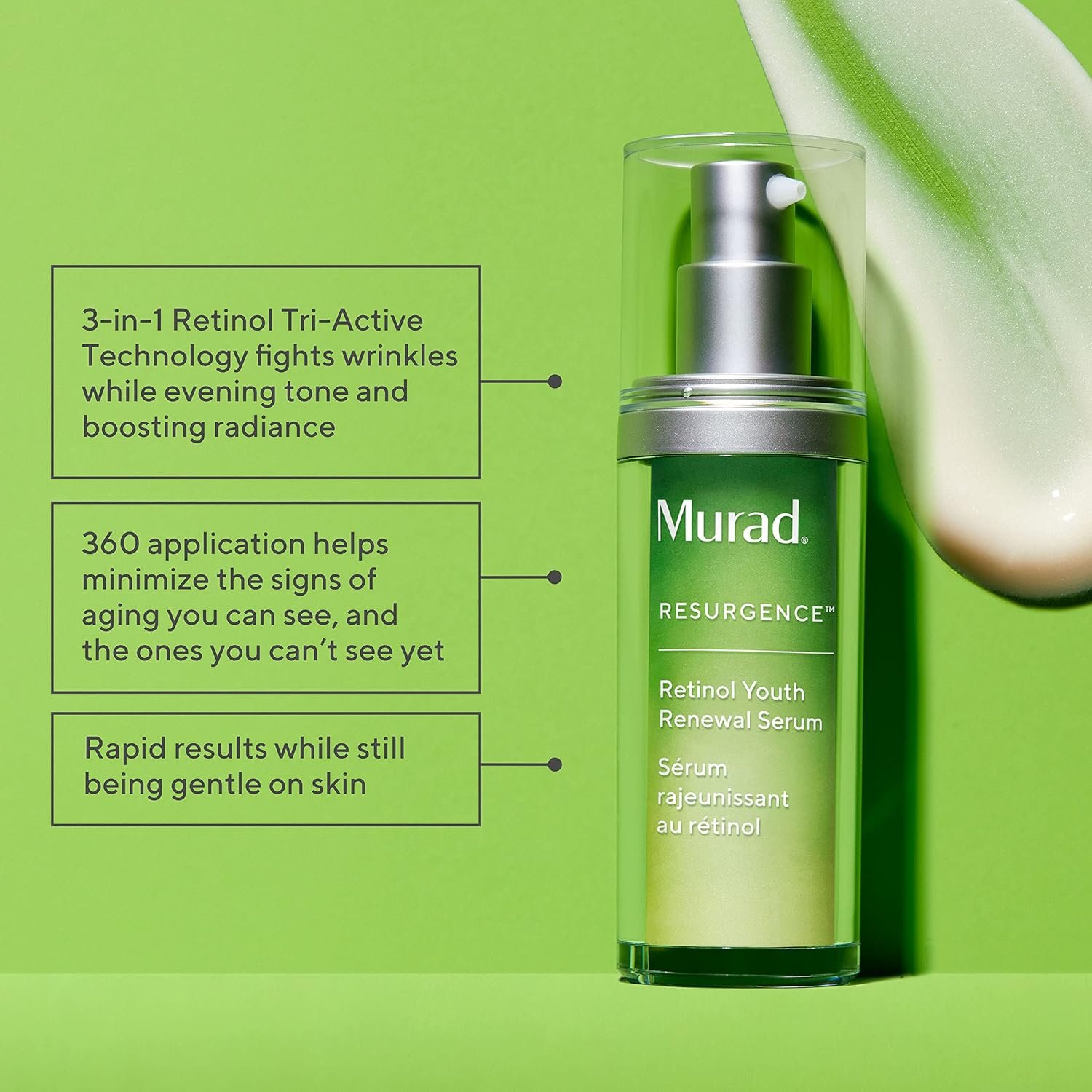 Murad Retinol Youth Renewal Serum - Fast-Acting Retinol Treatment with Swertia & Hyaluronic Acid for Visible Anti-Aging Results - Tri-active Technology Gently Reduces Wrinkles & Firms Skin - Image 2