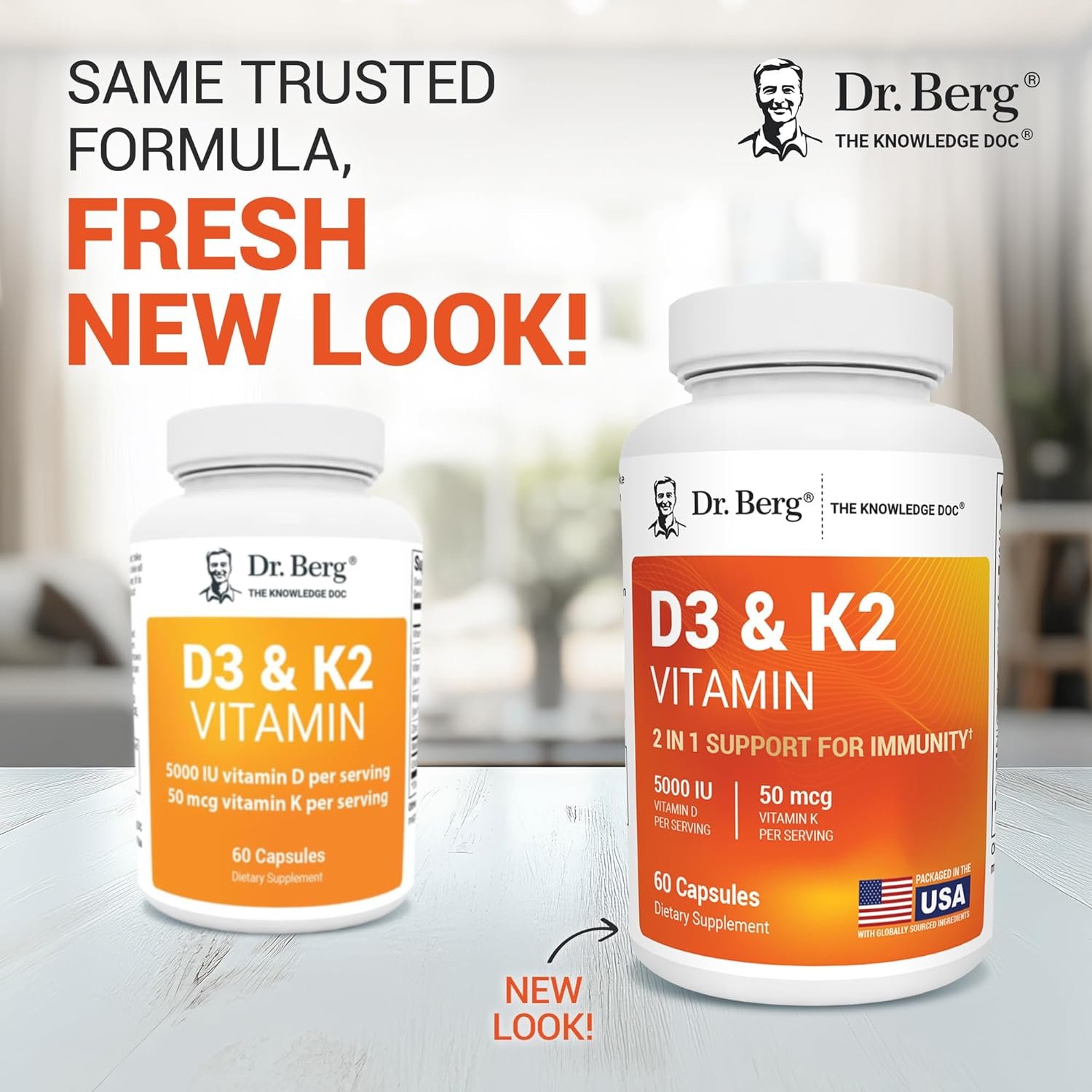 Dr. Berg Maximum Strength 2-in-1 Vitamin D3 K2 5000 IU | Naturally Derived D3 | 4X Lab-Tested & Verified | High Absorption Formula | K2 D3 Vitamin Supplement - 60 Capsules - Image 3