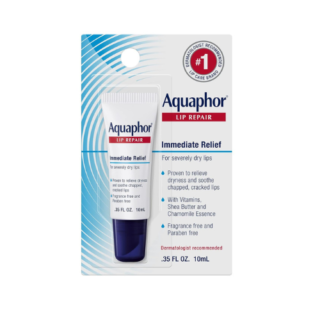 Aquaphor Lip Repair Ointment - Long-lasting Moisture to Soothe Dry Chapped Lips - .35 fl. oz. Tube