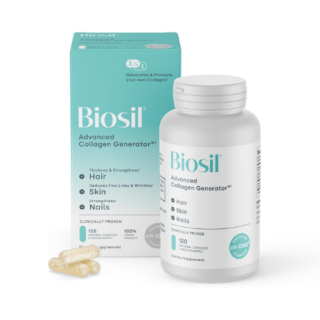 Biosil Collagen Booster Supplement - 120 Original Capsules - Patented ch-OSA Activator for Skin, Hair, Nails & Joints - Supports Natural Production - 60-Day Supply