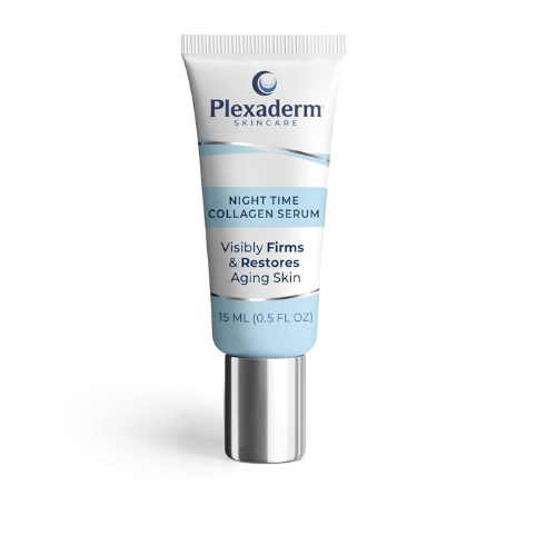 Plexaderm 15 mL Night Time Collagen Serum for Firmer, Fuller, more Youthful Looking Skin, Anti-Aging Collagen & Peptide Serum for Women & Men, Paraben-Free, Developed in the USA