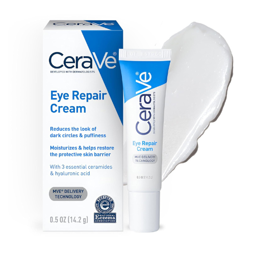 CeraVe Eye Repair Cream, Under Eye Cream For Puffiness And Bags Under Eyes, Hyaluronic Acid + Niacinamide + Marine Botanical Complex, Oil Free & Opthalmologist Tested