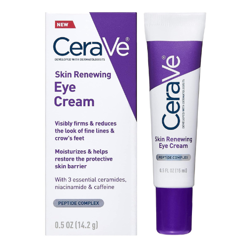 CeraVe Skin Renewing Eye Cream For Wrinkles, Under Eye Cream With Peptides + Caffeine + Niacinamide, For Wrinkles & Crows Feet, Paraben Free & Opthalmologist Tested