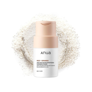 ANUA RICE ENZYME BRIGHTENING CLEANSING POWDER, Rice Mask, Ceramide, Gentle Face Wash for Brightening, Radiant Skin, Facial Cleanser for Dry Skin, Korean Skincare, Fragrance Free, 40g/1.41fl.oz.
