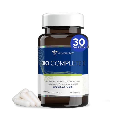 Gundry MD® Bio Complete 3, 3-in-1 Probiotics for Gut Health, Probiotic Supplements for Digestion, Supplement Supporting Bloating, Gas, Food Cravings, Energy Levels, Skin, and Focus, 30 Day Supply