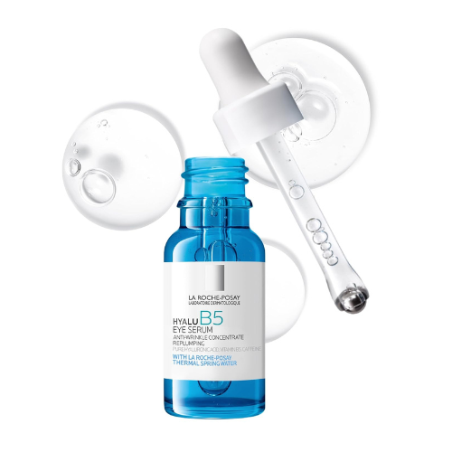 La Roche-Posay Hyalu B5 Eye Serum with Hyaluronic Acid & Caffeine for Dark Circles, Hydrating Serum for Dark Circles and Wrinkles with Roller Ball Applicator, Replumps Under Eye, Fragrance Free