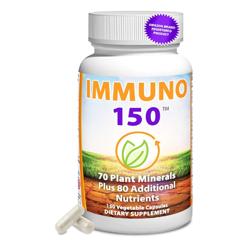 Immuno 150, Immune Support Supplement, Packed with 70 Plant Minerals, 13 Essential Vitamins and 68 Additional Nutrients-150 Vegetable Capsules- Immune Boost for All Age Groups