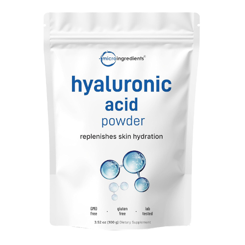Pure Hyaluronic Acid Serum Powder, Making Anti Aging Serum for Face and Skin, 30 Gram, Powerfully Support Antioxidant, Hydration and Moisture, No GMOs, Vegan