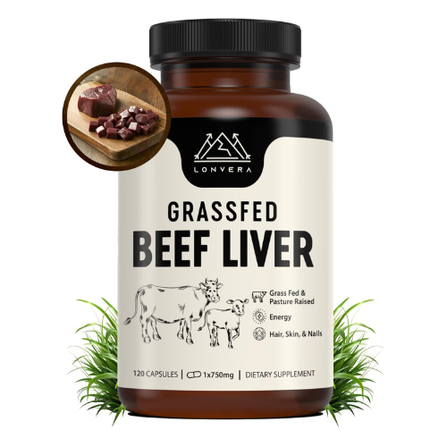 Grass Fed Beef Liver Supplement – 3000mg Freeze Dried Desiccated Organs – Nutrient Source for Joints, Bones, Hair, Skin, Nails & Daily Energy – 120 Pasture-Raised Capsules
