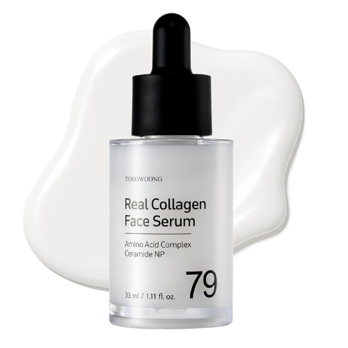 TOSOWOONG Real Collagen Face Serum, Hydrating & Firming Serum with hydrolyzed collagen, Hyaluronic Acid, Plumps, Sagging Skin, Reduces Fine Lines and Wrinkles, Korean Skincare, 33ml / 1.11 fl. oz.