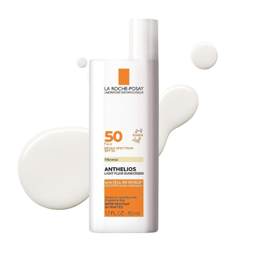 La Roche-Posay Anthelios Sunscreen SPF 50, Ultra-Light Fluid Broad Spectrum SPF 50, Face Sunscreen with Titanium Dioxide Mineral, Lightweight & Fast-Absorbing, Oil-Free, Matte Finish
