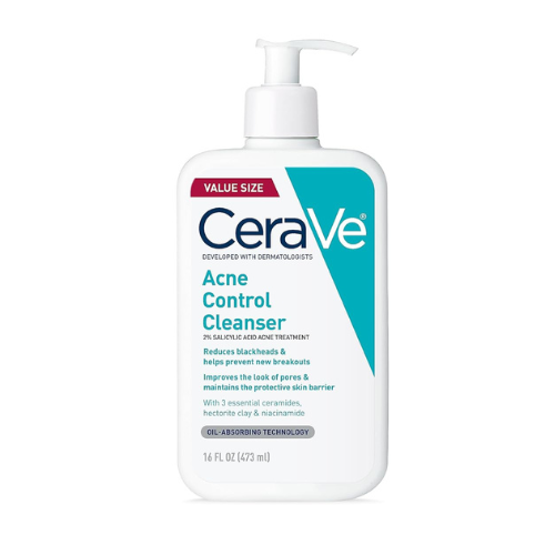 CeraVe Acne Control Cleanser, 2% Salicylic Acid Treatment Formulated With Niacinamide + Ceramides + Oil Absorbing Clay, Gentle Face Wash Helps Clear & Prevent Acne, Fragrance Free, 16 Ounce