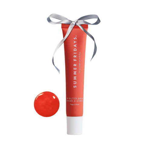 Summer Fridays Tinted Lip Butter Balm - Conditioning Vegan Lip Balm for Instant Moisture, Shine & Hydration - Sheer-Tinted, Soothing Skincare - Poppy (.5 Oz)