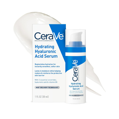 Cerave Hyaluronic Acid Serum for Face with Vitamin B5 and Ceramides, Hydrating Face Serum for Dry Skin, Fragrance Free, 1 Ounce