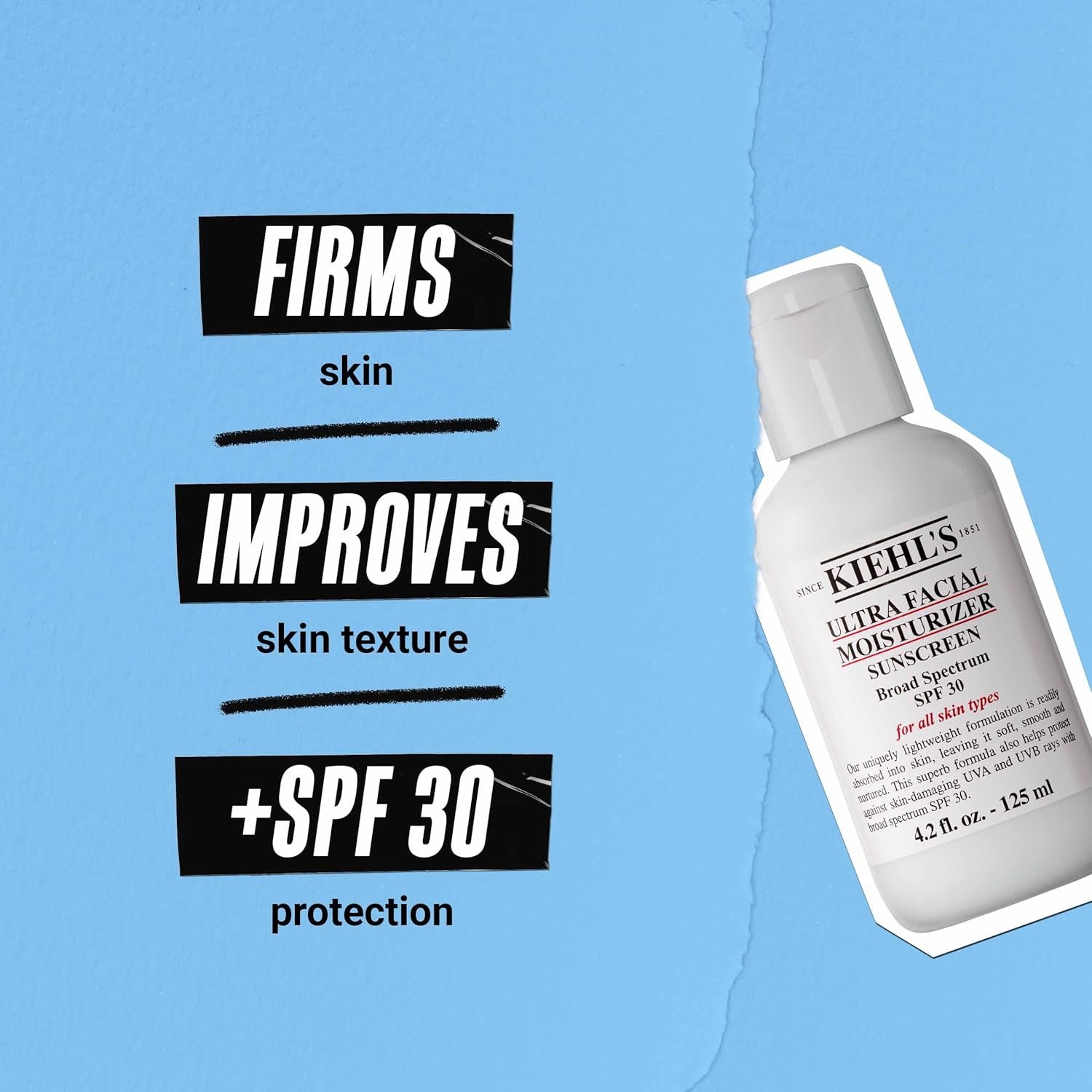 Kiehl's Ultra Facial Moisturizer with SPF 30, Hydrating Face Cream for All Skin Types, UVA & UVB Sunscreen Protection, Skin Feels Soft and Smooth, with Squalane, Paraben-free, Fragrance-free - Image 3