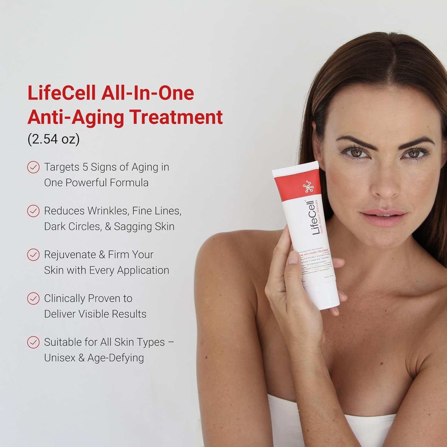 LifeCell All In One Anti-Aging Cream – Reduces Wrinkles, Fine Lines, Dark Circles & Sun Damage – Retinol, Vitamin C, DMAE & Hyaluronic Acid – Fragrance-Free, for All Skin Types (2.54oz) - Image 6