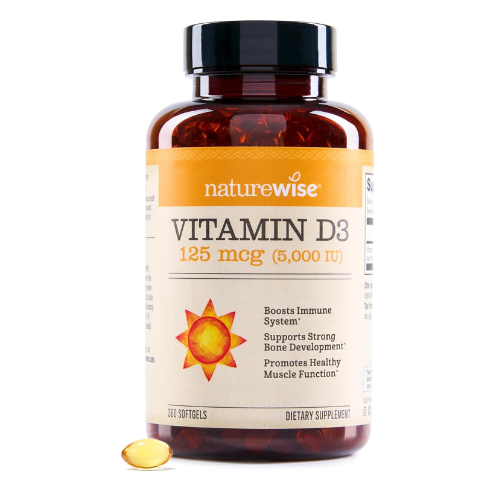 NatureWise Vitamin D3 5000iu (125 mcg) 1 Year Supply for Immune Support, Healthy Muscle Function, and Bone Health - Non-GMO, Gluten Free in Organic Extra Virgin Olive Oil, (Mini Softgel), 360 Count