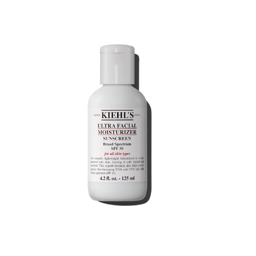 Kiehl's Ultra Facial Moisturizer with SPF 30, Hydrating Face Cream for All Skin Types, UVA & UVB Sunscreen Protection, Skin Feels Soft and Smooth, with Squalane, Paraben-free, Fragrance-free