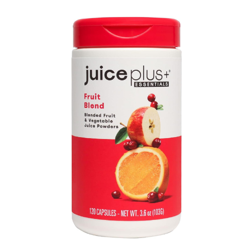 JuicePlus+ Fruit Blend: Plant-Based Whole Food Supplement with Apple, Peach, Cranberry, & More! - Vegan, Gluten-Free, Non-GMO, Kosher - Packed with Plant-Based Vitamins - 1 Bottle (60 Servings)