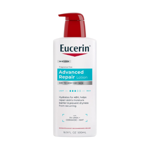Eucerin Advanced Repair Body Lotion for Very Dry Skin, Unscented Lotion Formulated with Ceramides, 16.9 Fl Oz Bottle
