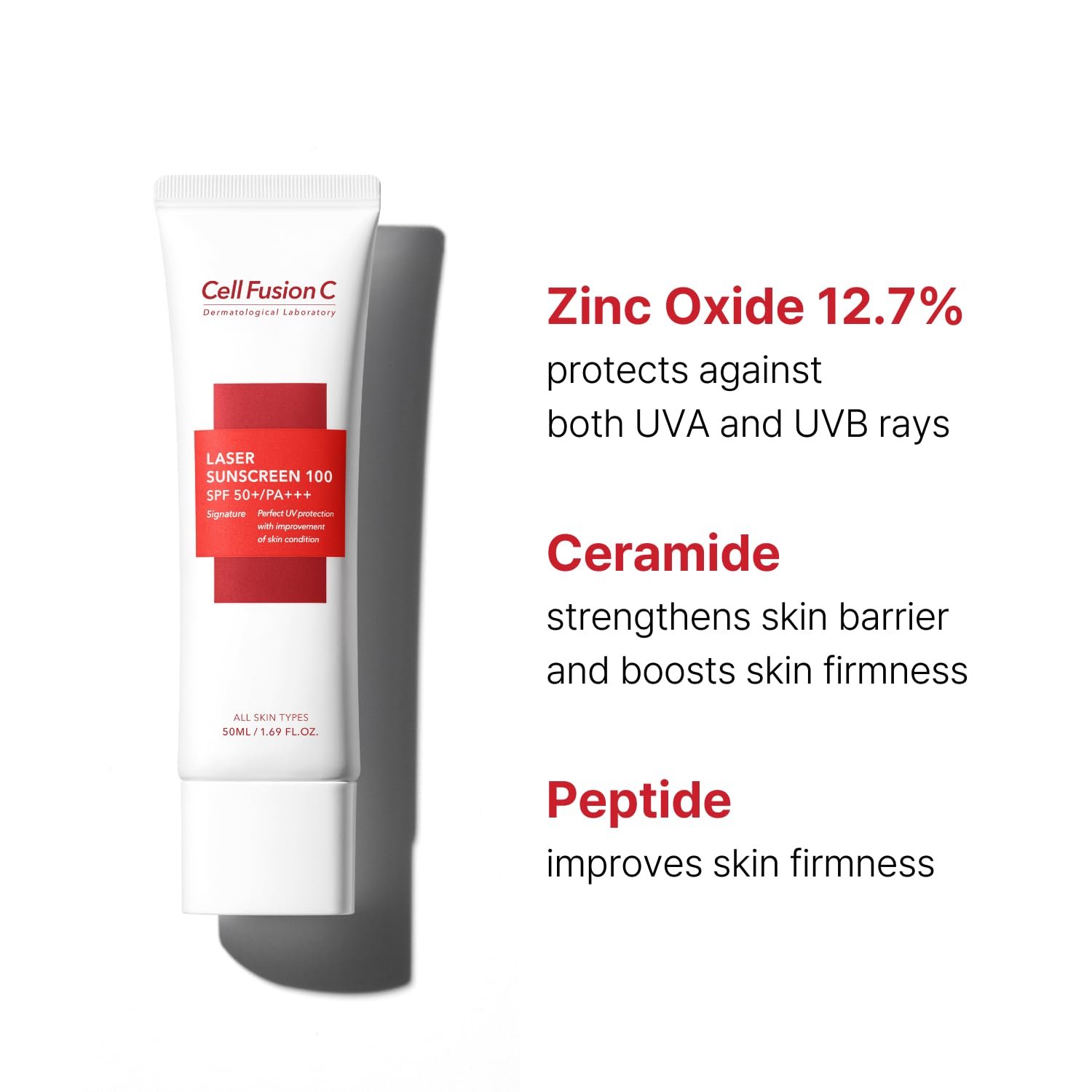 Cell Fusion C Laser Sunscreen SPF 50, Korean Sunscreen for Sensitive, Acne-prone Skin, Ceramide & Collagen, Lightweight & Non-Greasy, Water Resistant, 50ml / 1.69 fl. oz - Image 2