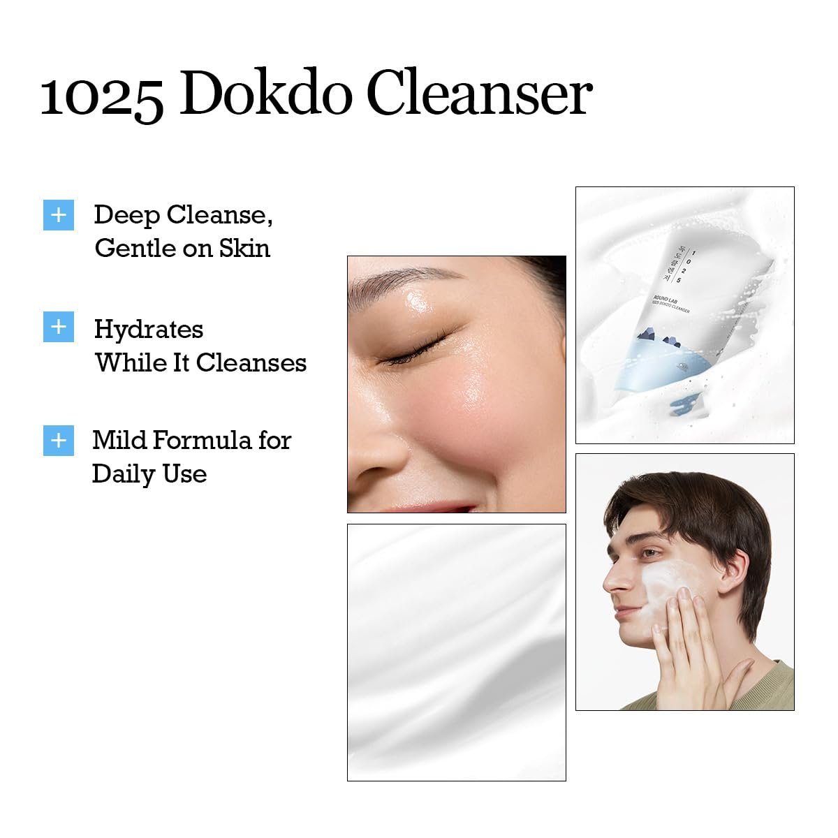 ROUND LAB 1025 Dokdo Cleanser 5.07 Fl Oz, Low pH Facial Cleanser for Sensitive Skin, Rich Soft Bubbles for Deep Cleansing and Makeup Removal, Hydrating Face Wash with Deep Sea Water, Korean Skin Care7 - Image 3