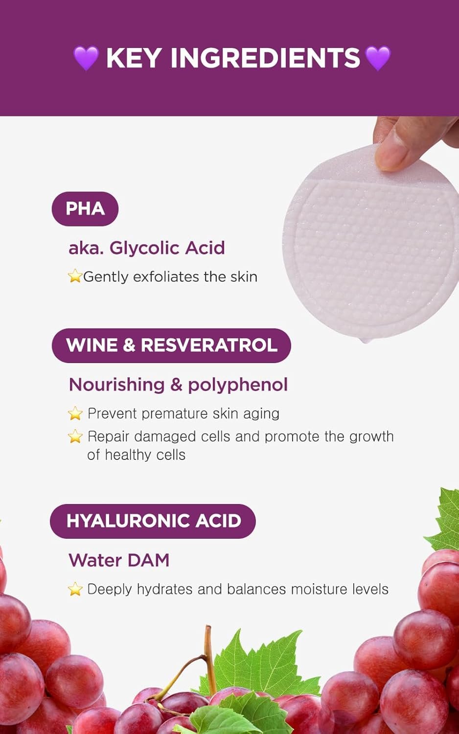DERMALOGY by NEOGENLAB Bio-Peel Gauze Peeling Pads (Wine, 8 pcs) - Image 4