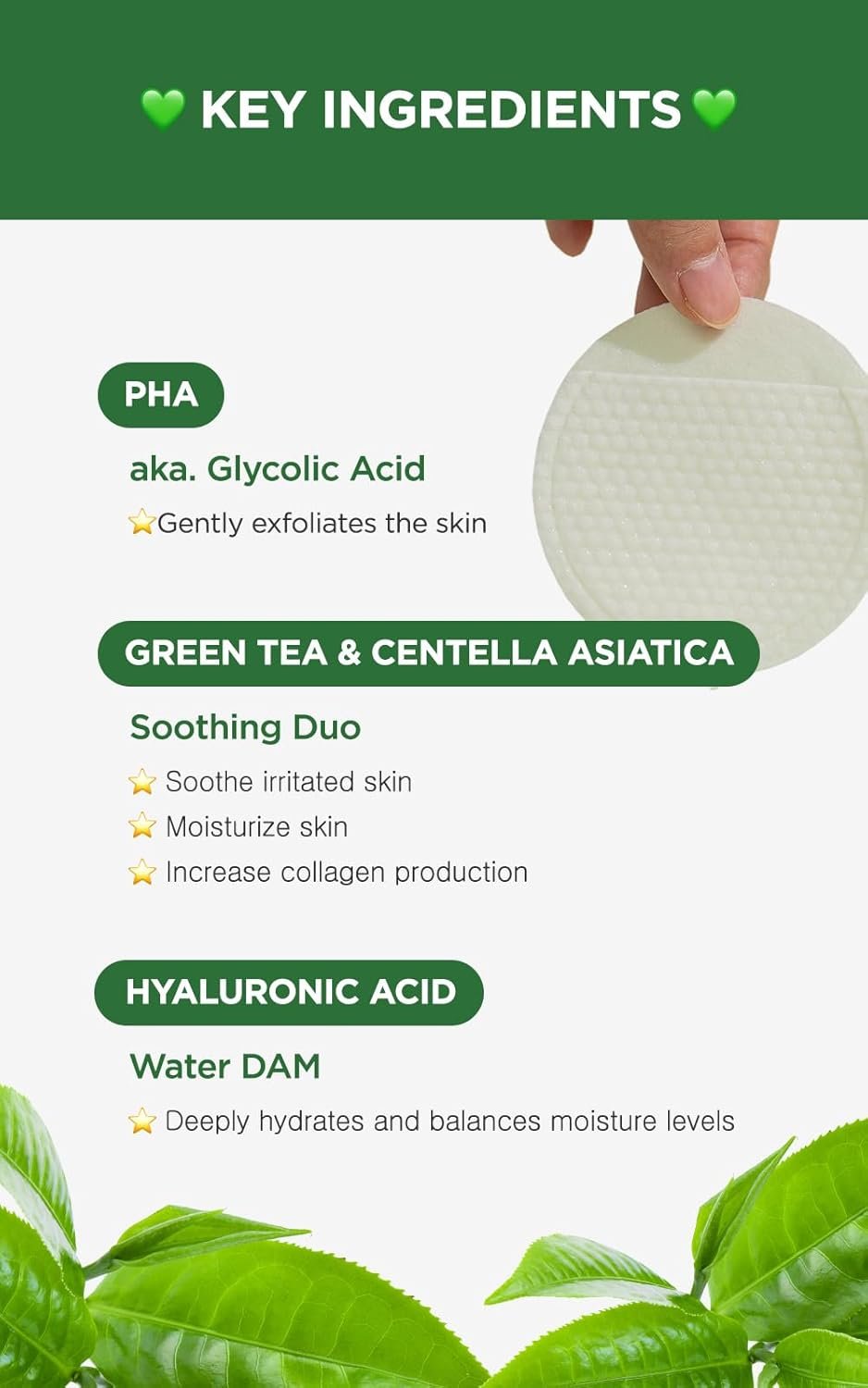 DERMALOGY by NEOGENLAB Bio-Peel Gauze Peeling Pads, Green Tea, 8 Count - Image 5