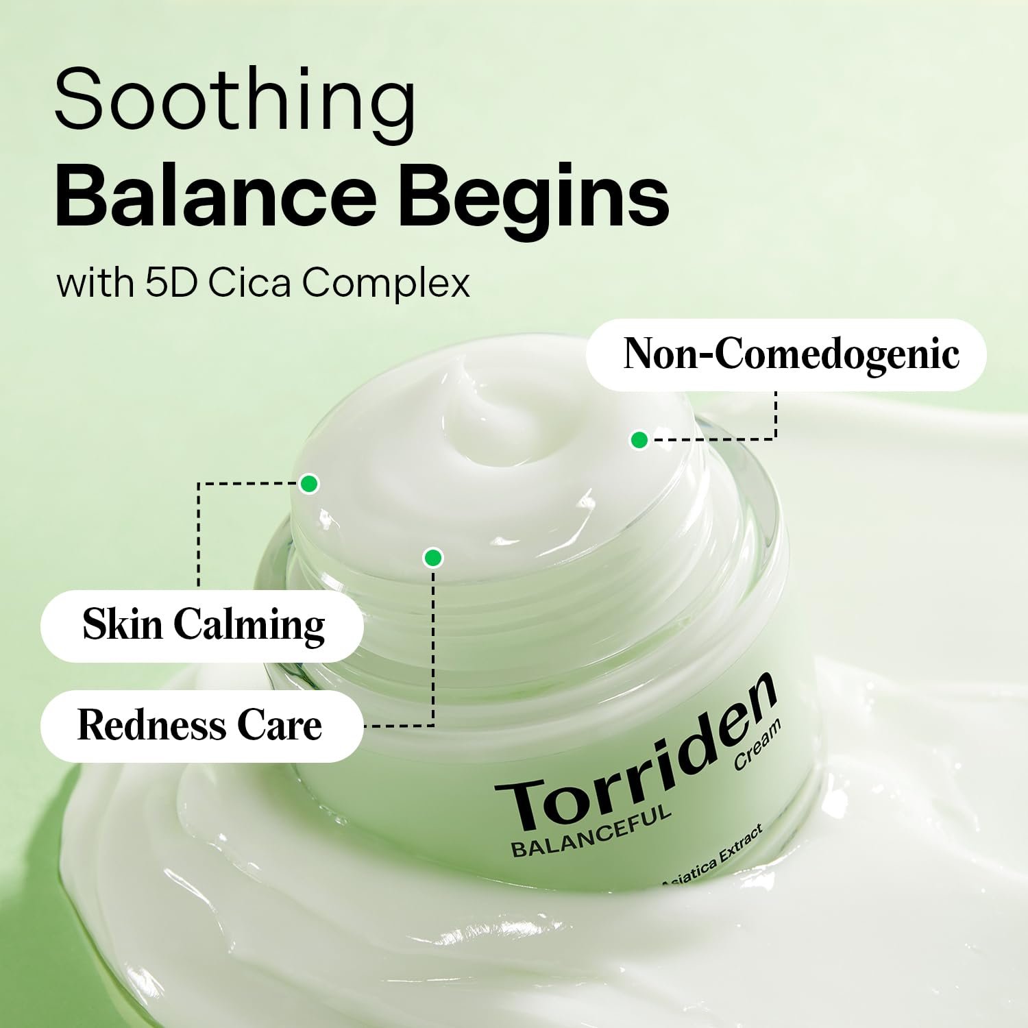 Torriden BALANCEFUL Cream 80ml (2.70 fl.oz.) | Soothing and Nourishing Moisturizer for Oily and Sensitive SKin | 5D CICA, Hydrolyzed Hyaluronic Acid, Panthenol - Image 2