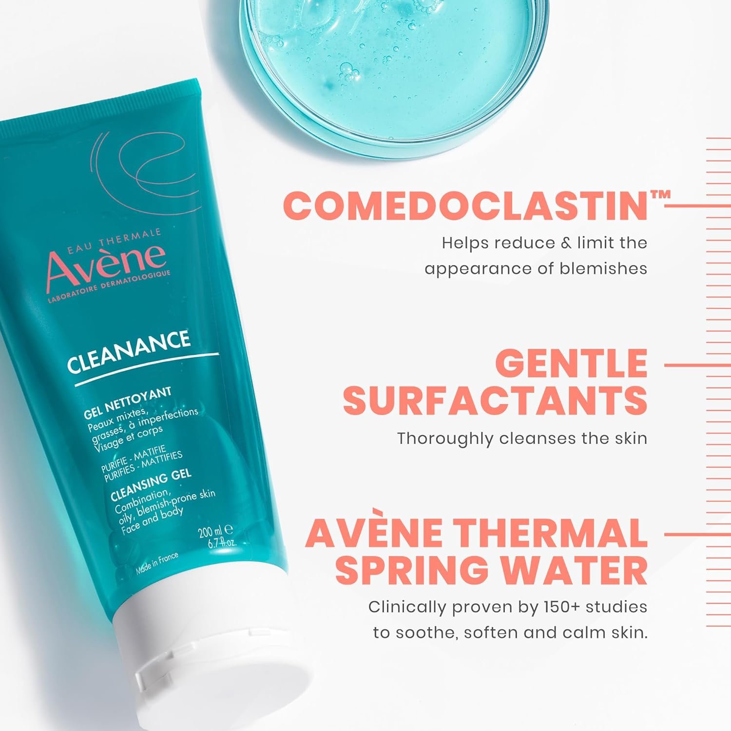 Avène Cleanance Cleansing Gel Soap Free Cleanser for Acne Prone, Oily, Face & Body, Alcohol-Free 6.7 fl oz - Image 3
