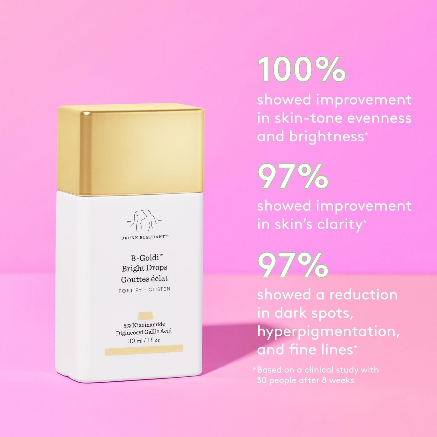 Drunk Elephant B-Goldi Bright Drops - 30 ml/1 fl oz - Illuminating Color Serum Drops - Clean Clinical Skincare - Cruelty-Free - Dermatologist-Tested - Free of Essential Oils, Silicones, and Fragrance - Image 2