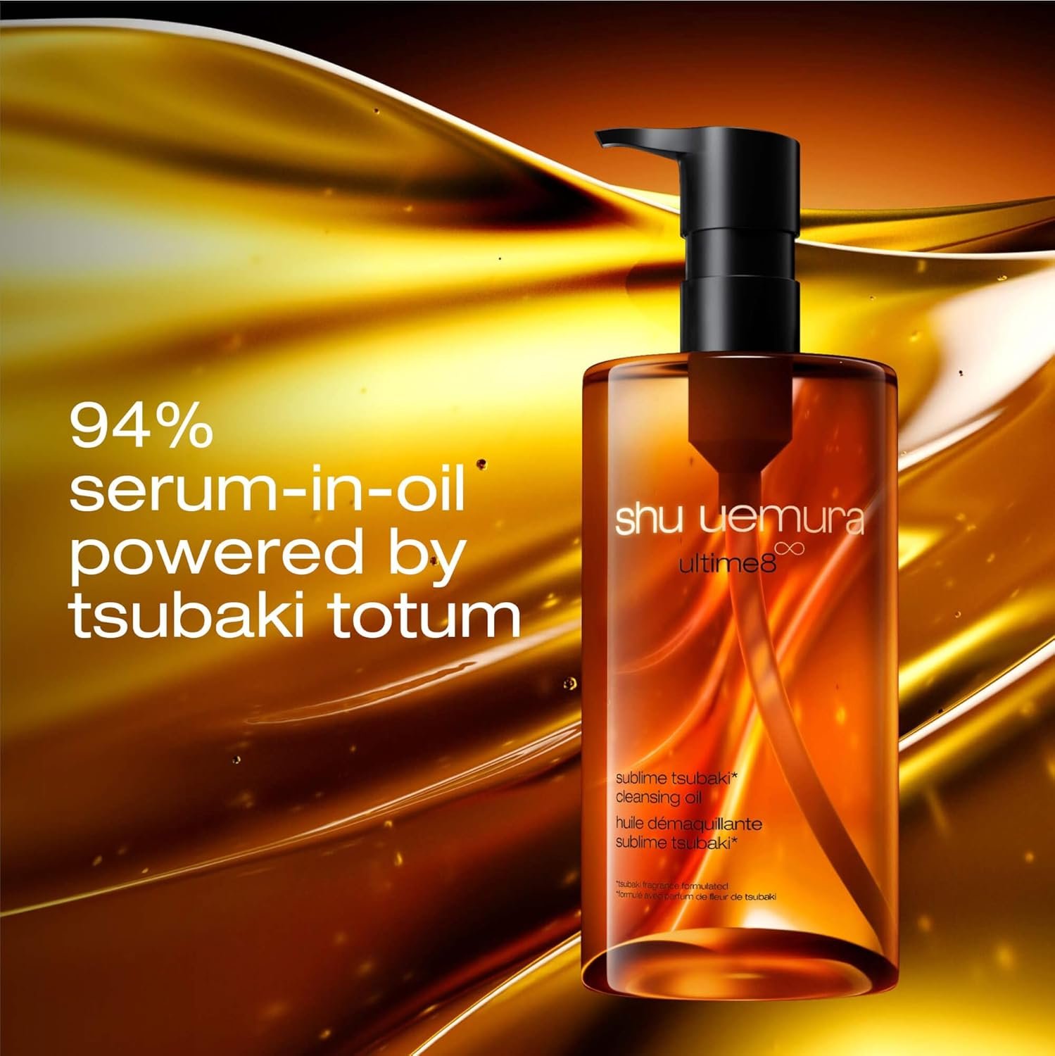 shu uemura Ultime8 Sublime Tsubaki Cleansing Oil, Gentle Makeup Remover and Facial Cleanser for All Skin Types 15.2 fl oz - Image 2