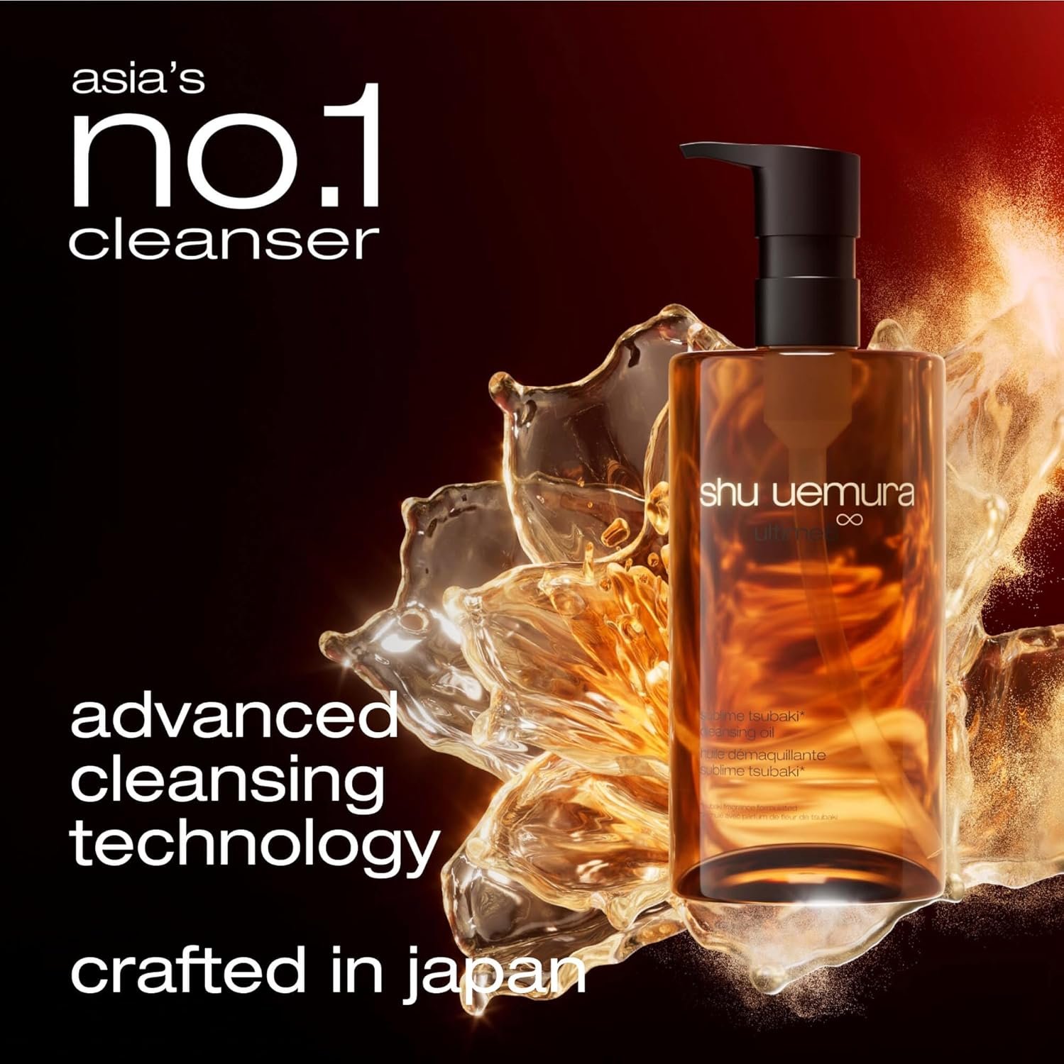 shu uemura Ultime8 Sublime Tsubaki Cleansing Oil, Gentle Makeup Remover and Facial Cleanser for All Skin Types 15.2 fl oz - Image 3