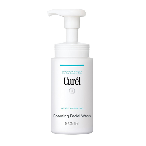 Curel Japanese Skin Care Foaming Daily Face Wash for Sensitive Skin, Hydrating Facial Cleanser for Dry Skin, pH-Balanced and Fragrance-Free, 5 Oz (Step 2 of 2-Step Skincare)