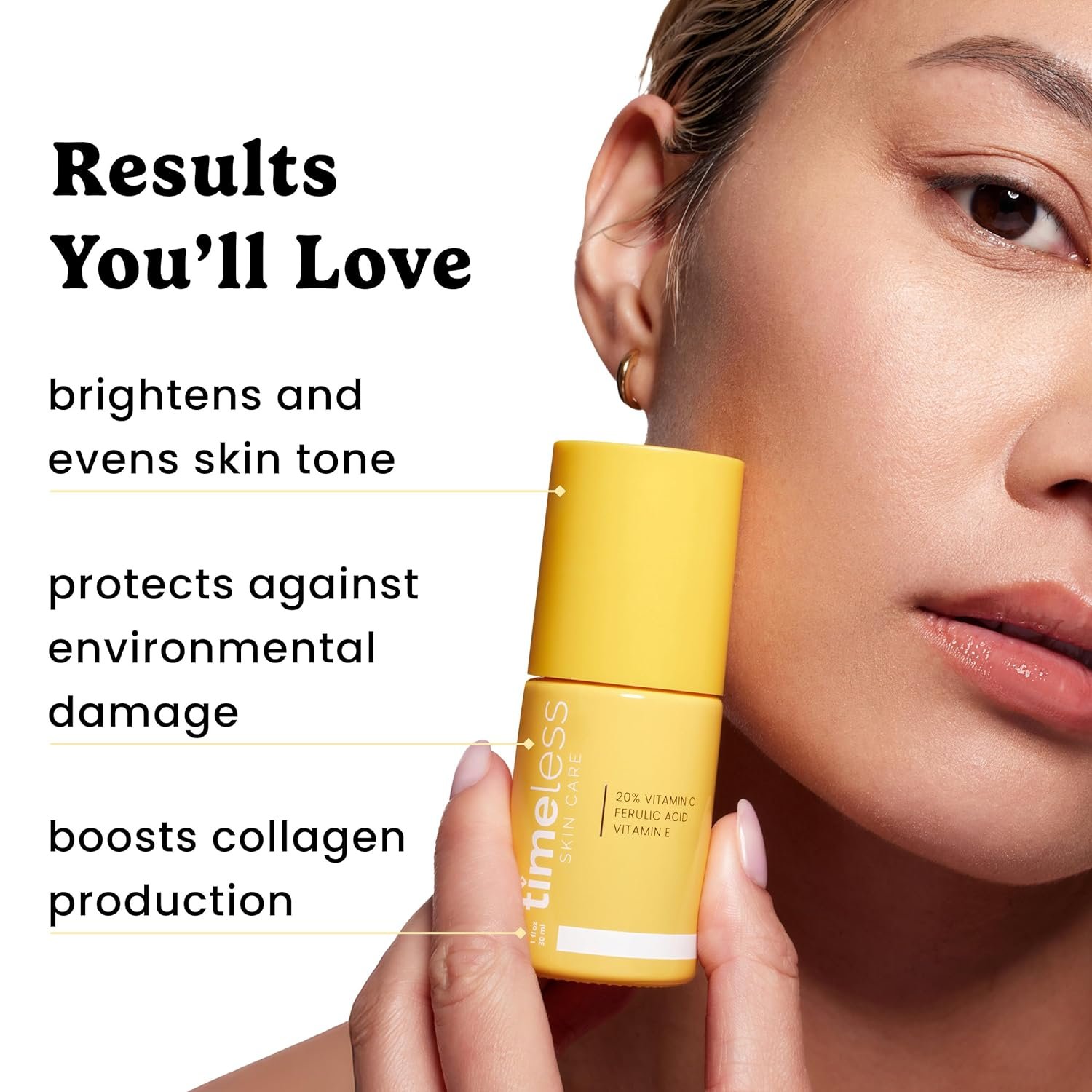 Timeless Skin Care Vitamin C Serum with Vitamin E & Ferulic Acid - Brightening Serum - for Oily & Dry Skin - Fragrance-Free - 1 oz - Image 4